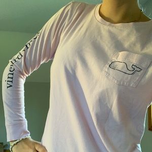 Vineyard Vines light pink logo tee